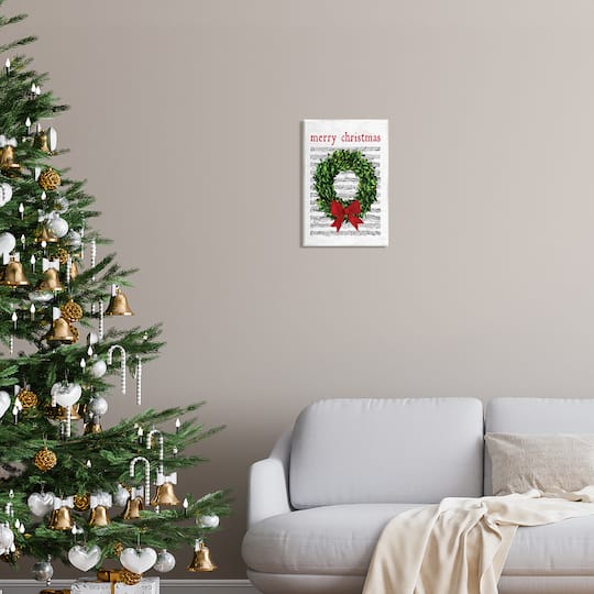 Stupell Industries Merry Christmas Song Wreath Wall Plaque Art